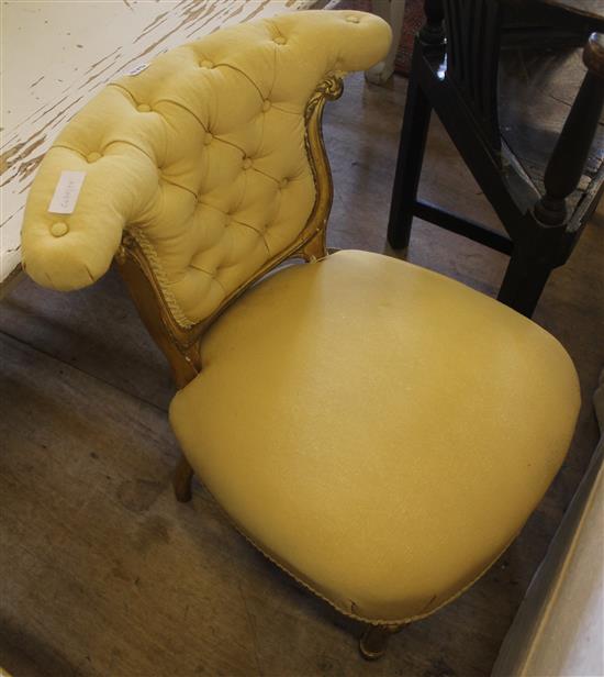 Giltwood yellow nursing chair